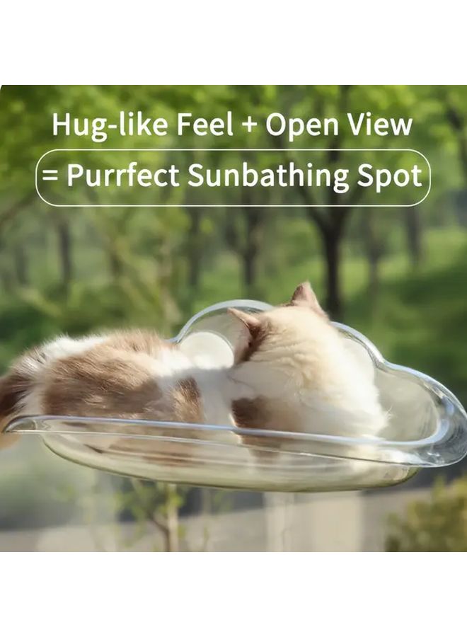 Transparent Brown Cat Hammock Sunning Platform Extra Large Thickened Suction Cup Hanging Bed - Image 4